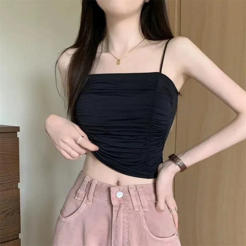 Women’s Corset Tank – Sleeveless Tube Top, White Camisole