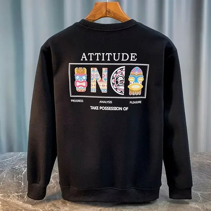 American Men’s Vintage Sweatshirt – Oversized Long Sleeve Casual Top
