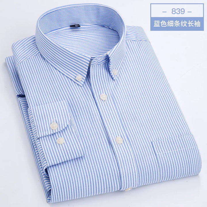Men's Long Sleeve Shirt Non-Ironing Oxford Spinning Spring Summer Autumn Slim Casual Comfortable All Fashion Fast Color Shirt