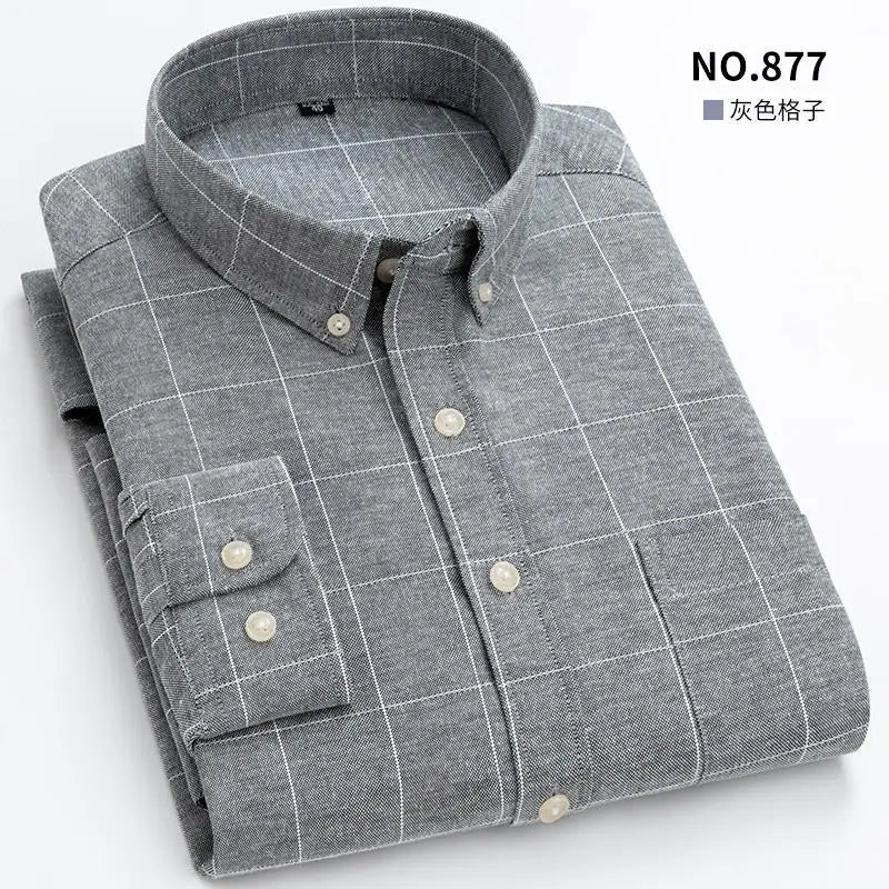 Men's Long Sleeve Shirt Non-Ironing Oxford Spinning Spring Summer Autumn Slim Casual Comfortable All Fashion Fast Color Shirt