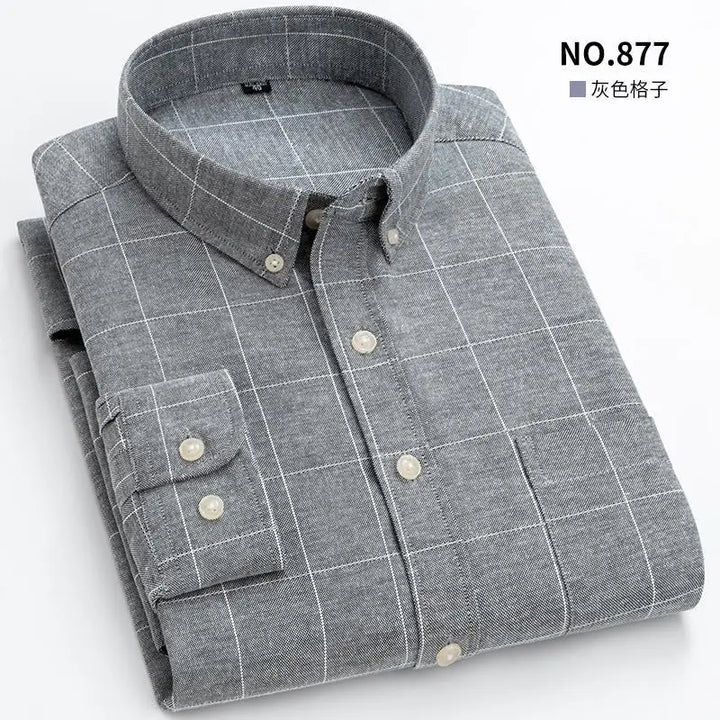 Men's Long Sleeve Shirt Non-Ironing Oxford Spinning Spring Summer Autumn Slim Casual Comfortable All Fashion Fast Color Shirt