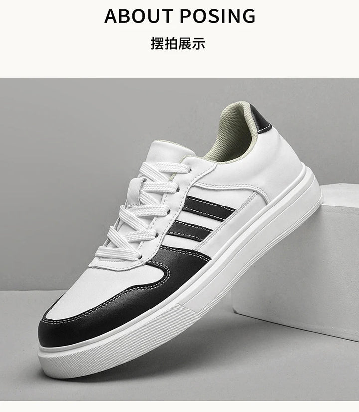 Shoes for Men Four Season Vulcanized Footwear Non-slip Casual Sneakers Fashion New Leather Round Toe Walking shoes tenis jeans
