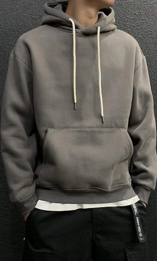 Sweatshirts For Man Fleeced Green Men's Clothing Hooded Hoodies Solid Simple Elegant Hot Offers Sweat Shirt Welcome Deal Cheap