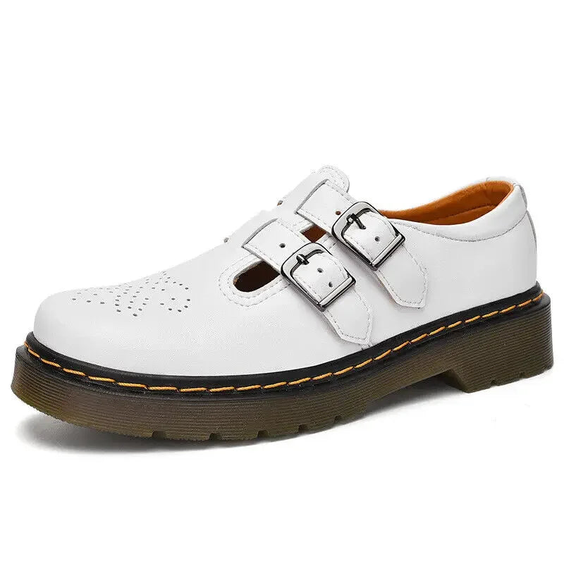 Women’s British Style Mary Janes – Leather Low-Top Casual Shoes