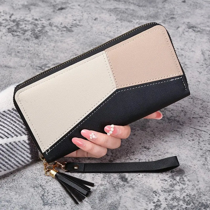 Women’s PU Leather Zipper Wallet – Long Purse