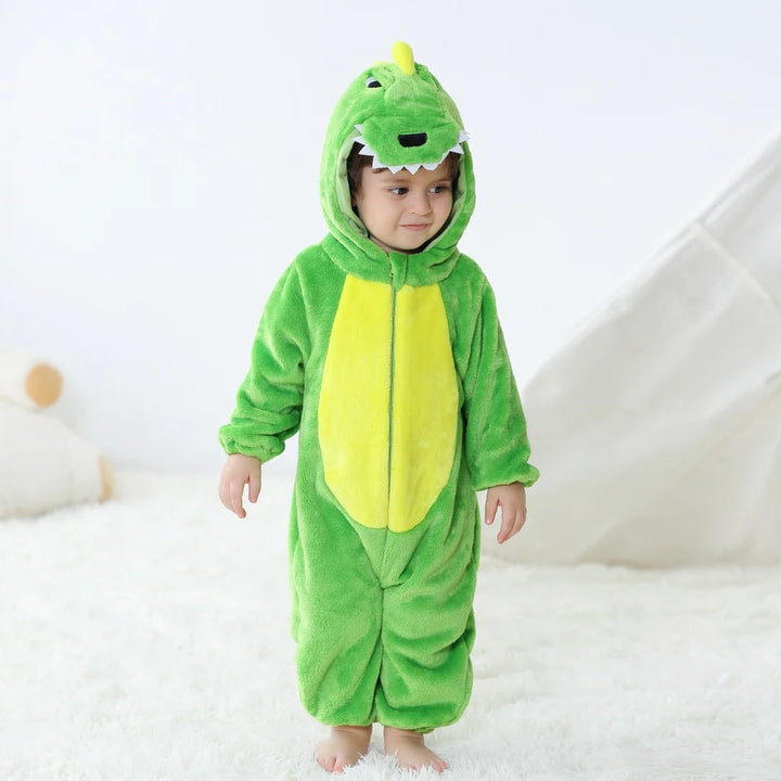 Baby-Kinder-Dino-Cartoon-Einteiler-Jumpsuit
