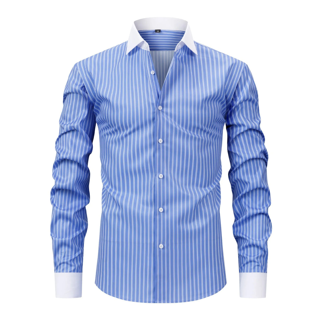 Summer Best-selling Men's Long-sleeve Button-down Shirt, No Ironing and Anti-Crease Properties Suitable for Daily Casual Wear