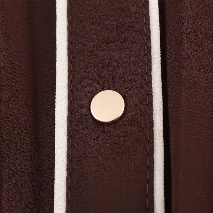 Women’s Fall 2025 Russet Pleated Midi Dress with Belt