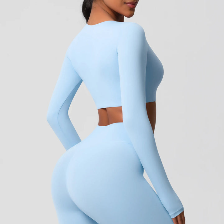 Yoga Shirts For Women Long Sleeve With Padded Fitness Running Gym Clothes Workout Dry Fit Breathable High Elastic Sports Top