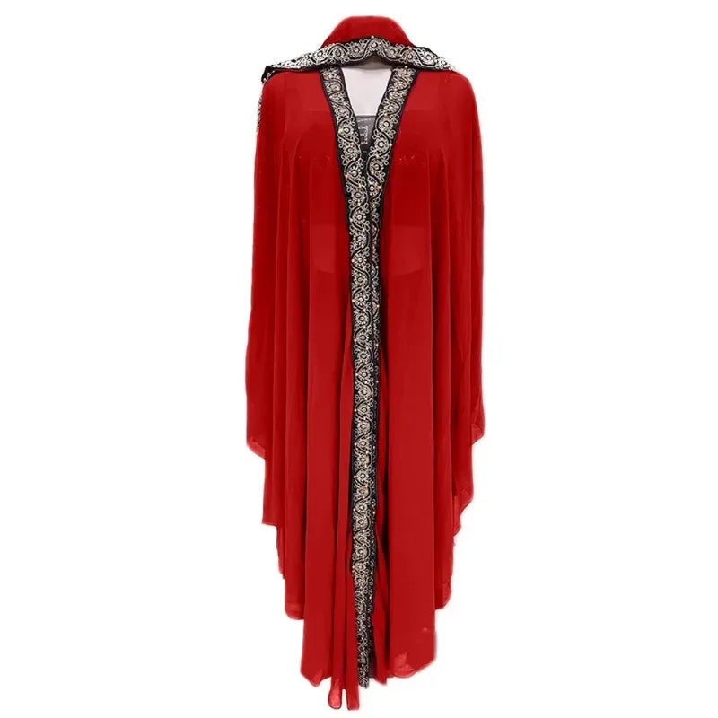Abaya Morocco Kaftan Dubai Hooded Maxi Dress Bat Sleeve Farasha Kaftan Muslim Women African Open Kimono Boubou Evening Dresses