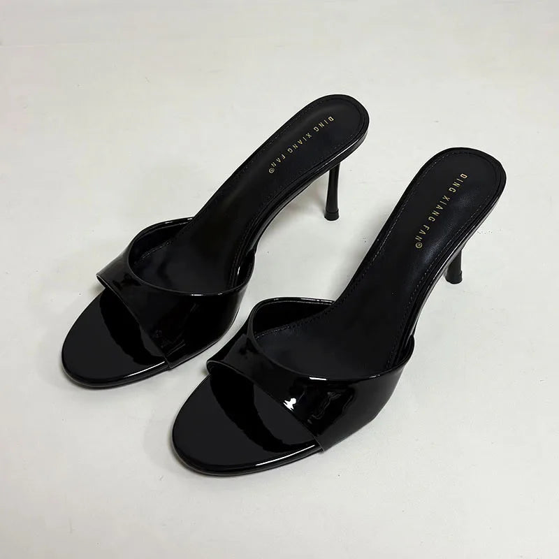 Women’s Heeled Slides – Round Toe Thin Heel Sandals
