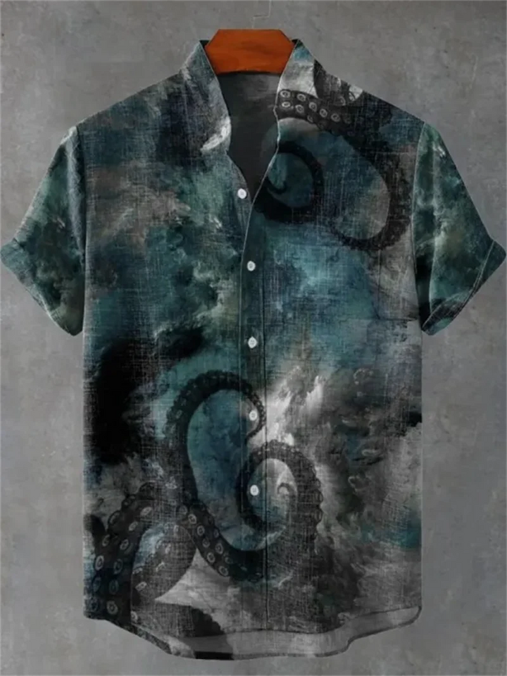 Men's Hawaiian Shirt, Men's 3D Printed Short Sleeved Shirt, Beach Vacation Linen