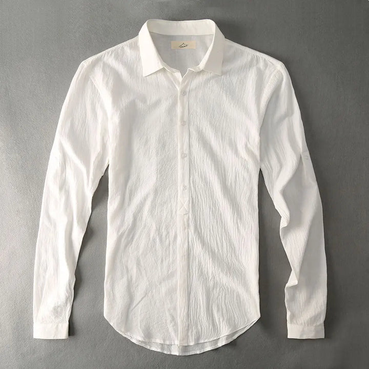 Casual Hawaiian Shirts Men Cotton Linen Designer Brand Slim Fit Man Shirts Long Sleeve White Shirt For Men Clothes Spring Autumn