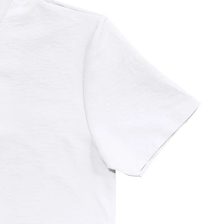 Summer New Short Sleeve Shirts for Men Fashion Solid Casual Linen Tops Breathable Stand Collar Loose Beach Blouses Men Clothing