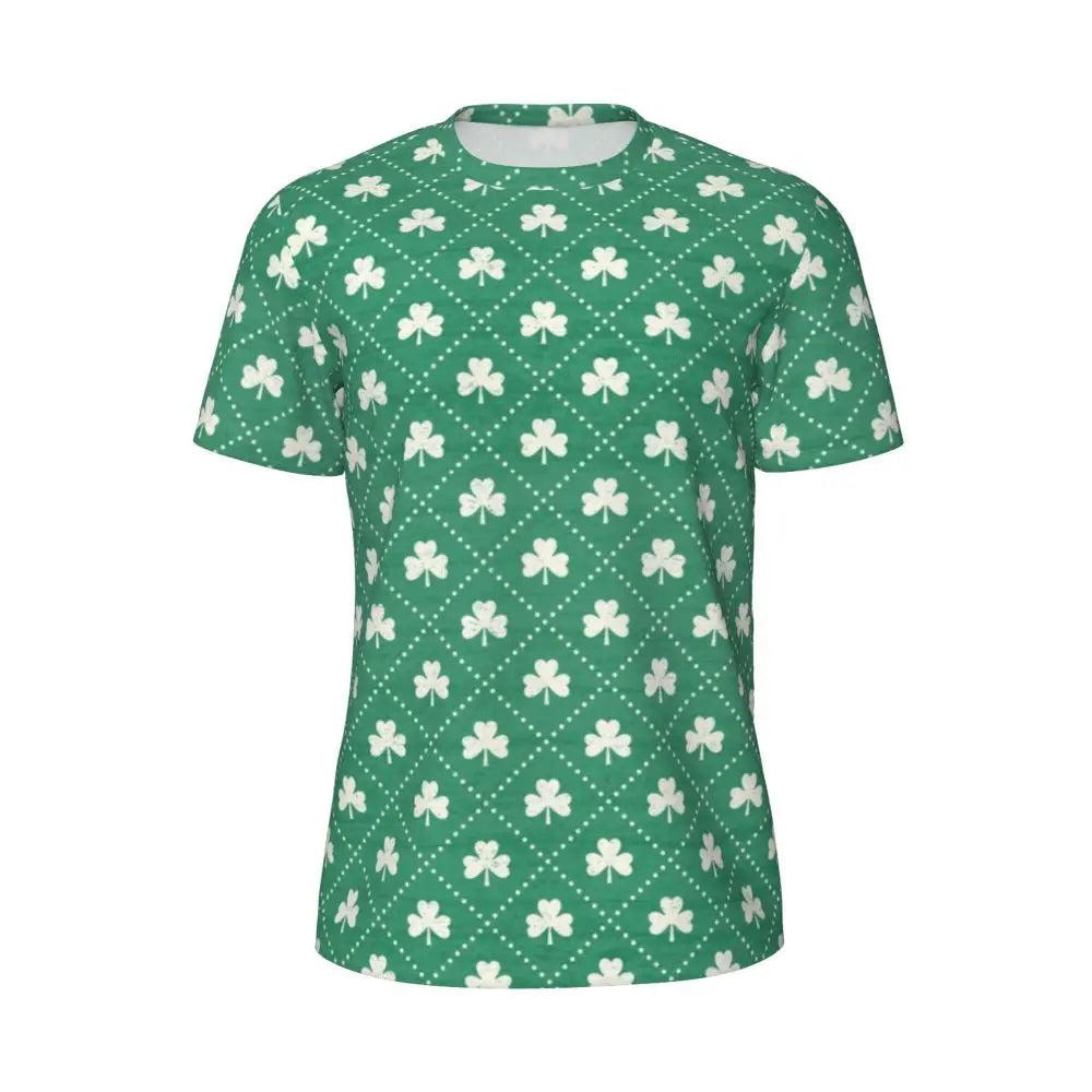 Sportswear T Shirt For Man Irish St Patricks Day T Shirts Hippie Green Plaid Summer Tees O Neck Streetwear Design Clothing Gift