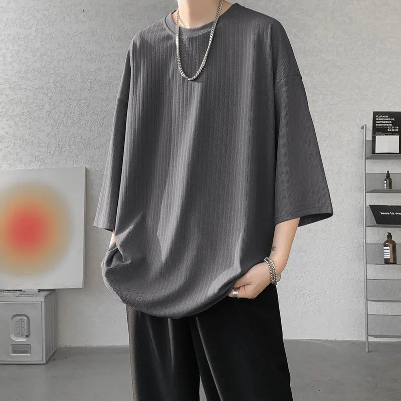 men t shirts Summer Men's White Cool T-shirts Women Oversized 5XL Korean Style Loose Striped T-shirt Casual T-Shirt Male