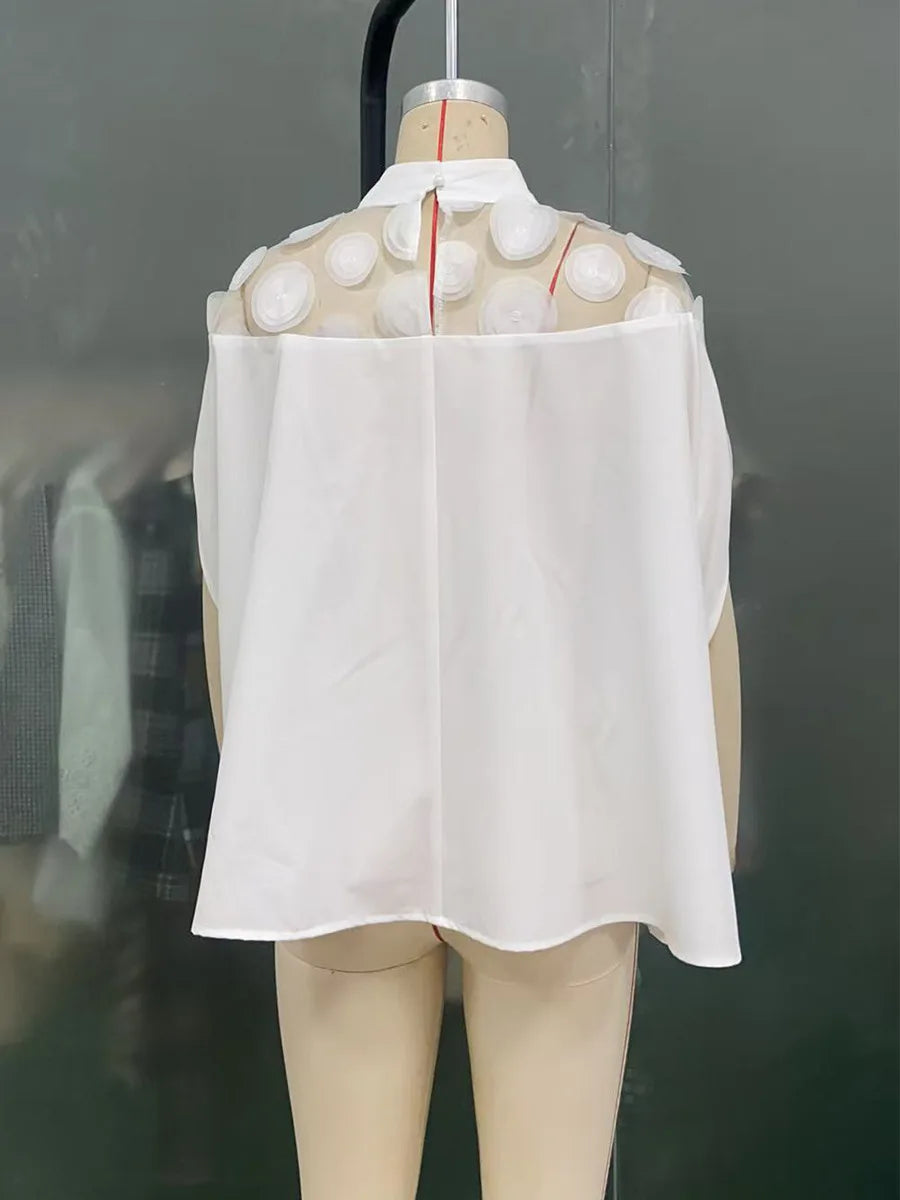 Women’s Mesh Off-Shoulder Top – Summer Bat Sleeve Shirt