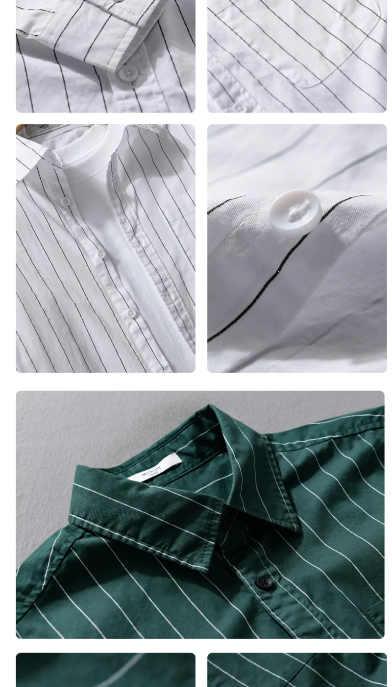 Striped Men Long Sleeve Spring Autumn Fashion Casual Versatile Shirt
