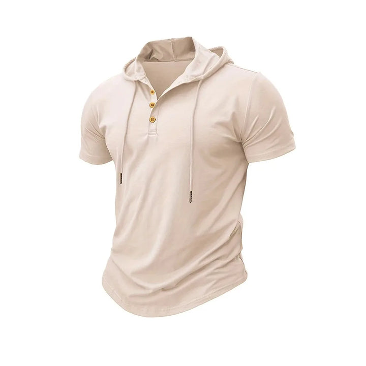 Men T Shirts  Summer Slim Fitness Hooded Short-Sleeved Bodybuilding Quick Dry Tshirt Male Gym Clothes Breathable Sports Tops