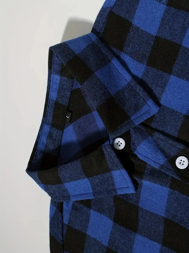 Mens Shirts Fashion Classic Plaid Cardigan Casual Shirt Long Sleeve Chest Two Pockets Turn-Down Collar Spring Autumn Men Tops