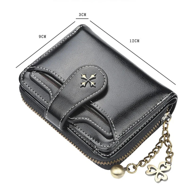 Women’s PU Leather Wallet – Small Coin Card Holder Short Clutch Purse