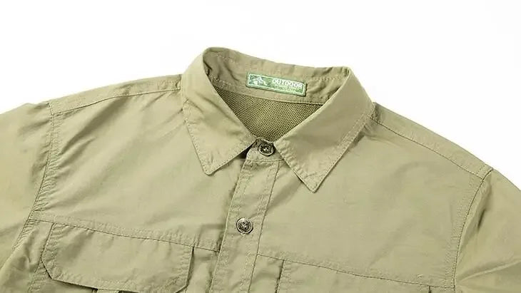 New Summer Male Thin Breathable Comfortable Cargo Shirts Men Outdoor Long sleeves Quick Drying Waterproof Tooling Shirts 5XL