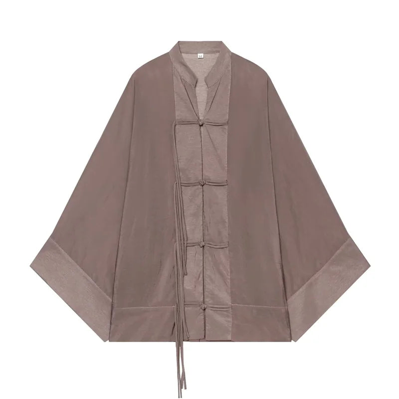 Women's Shirt 2026 New Fashion Summer Solid Color Oversize Rope Knot Detail Draped Shirt for Women Loose Chic Ladies Shirt Top