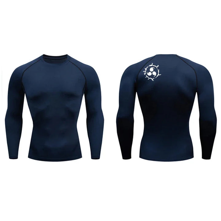 Graphic Compression Shirts for Men Athletic Quick Dry Rash Guard Stretchy Baselayers Undershirts Gym Workout Running Tshirt Tops