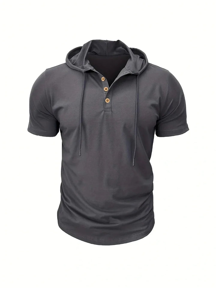 Men T Shirts  Summer Slim Fitness Hooded Short-Sleeved Bodybuilding Quick Dry Tshirt Male Gym Clothes Breathable Sports Tops