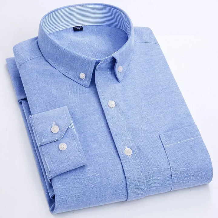 Men's Long Sleeve Shirt Spring Summer Autumn Winter Oxford Woven Slim Free Ironing Comfortable Soft Casual Fashion Simple Work