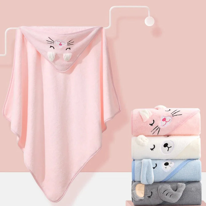 BabyJoy™ Kapuzenhandtuch mit Cartoon-Motiv, 80 x 80 cm