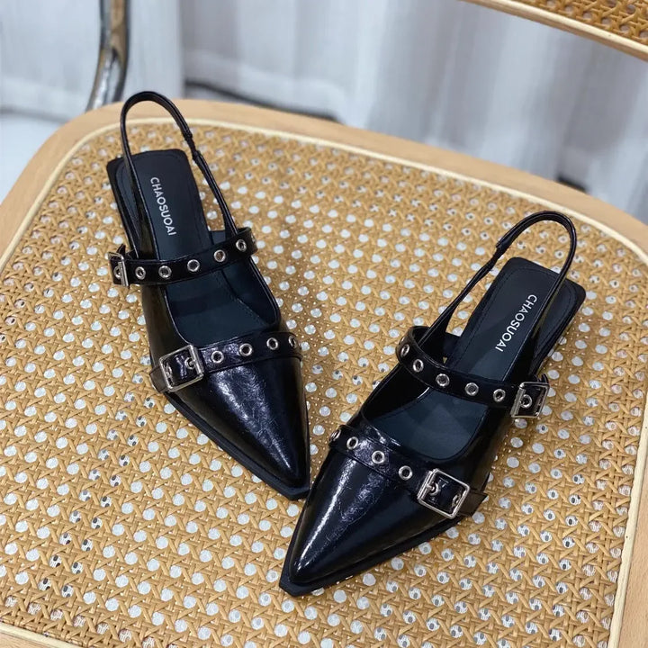 2025 Women’s Pointed Toe Sandals – Low Heels, Comfortable & Anti-Slip