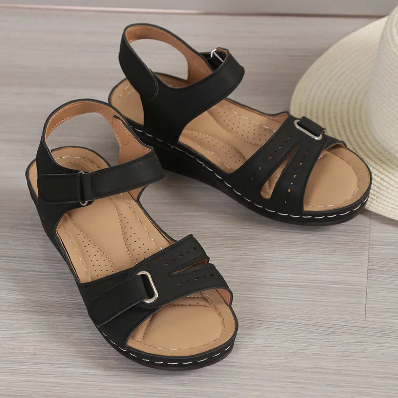 Women’s Summer Wedge Sandals – Soft Elegant Beach Shoes
