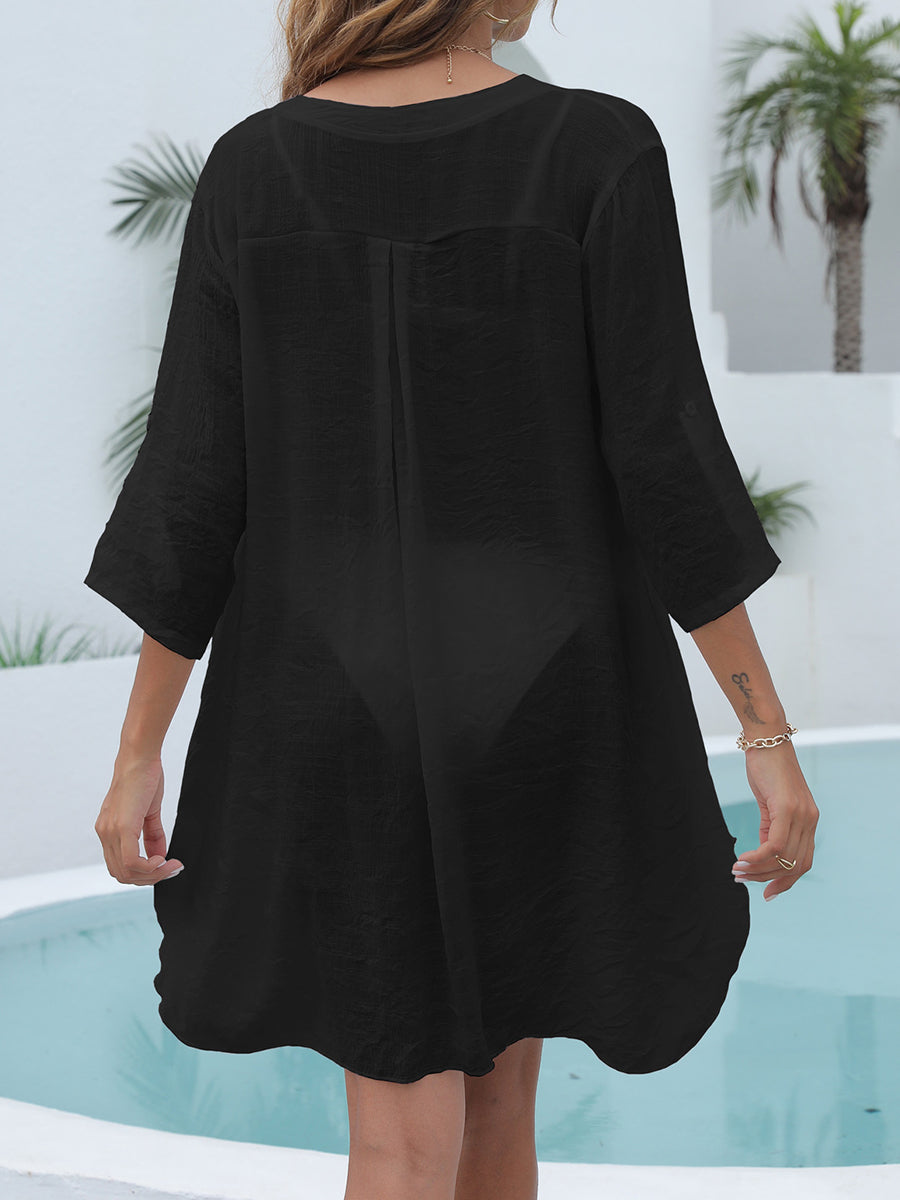 Women’s Chiffon Beach Tunic – Summer Swimsuit Cover-Up Dress