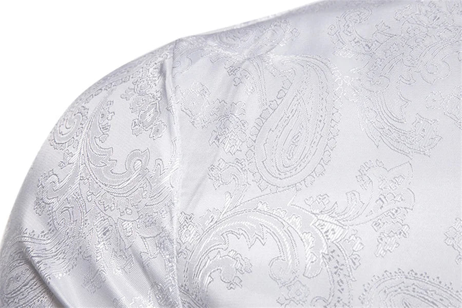 2025 New Men Fashion Medieval Floral Dress Shirts Stylish Long Sleeve Steampunk Shirt Men's Party Club Bar Social Shirt Male