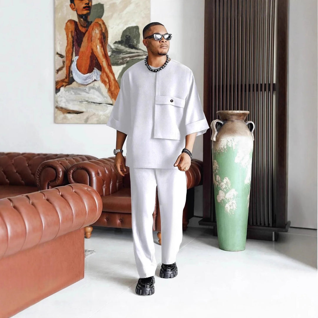 2 Pieces Wedding Party Africa Set Clothing Fashion Kaftan Outfits Dashiki African Dresses Clothes for Men 2025