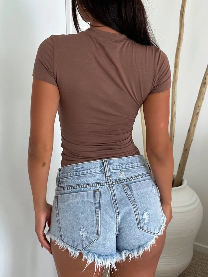 Women’s Y2K Slim Fit Short Sleeve T-Shirt – Spring/Summer 2026
