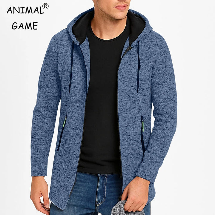 Men Sweatshirts Casual Hooded for Men with Zip Pockets Full Zip Long Sleeve Sweatshirt Sports Hooded Jacket Oversize Outerwear