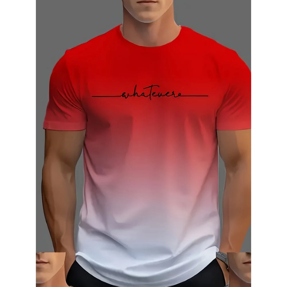 Shirt for Man Stripe Print Street Graphic T-Shirts Trendy Men's Short Sleeve Clothes Casual Summer Outdoor Oversized Clothing