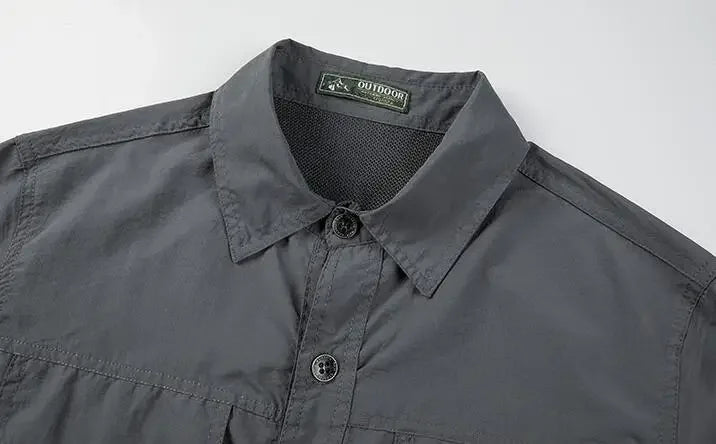 New Summer Male Thin Breathable Comfortable Cargo Shirts Men Outdoor Long sleeves Quick Drying Waterproof Tooling Shirts 5XL