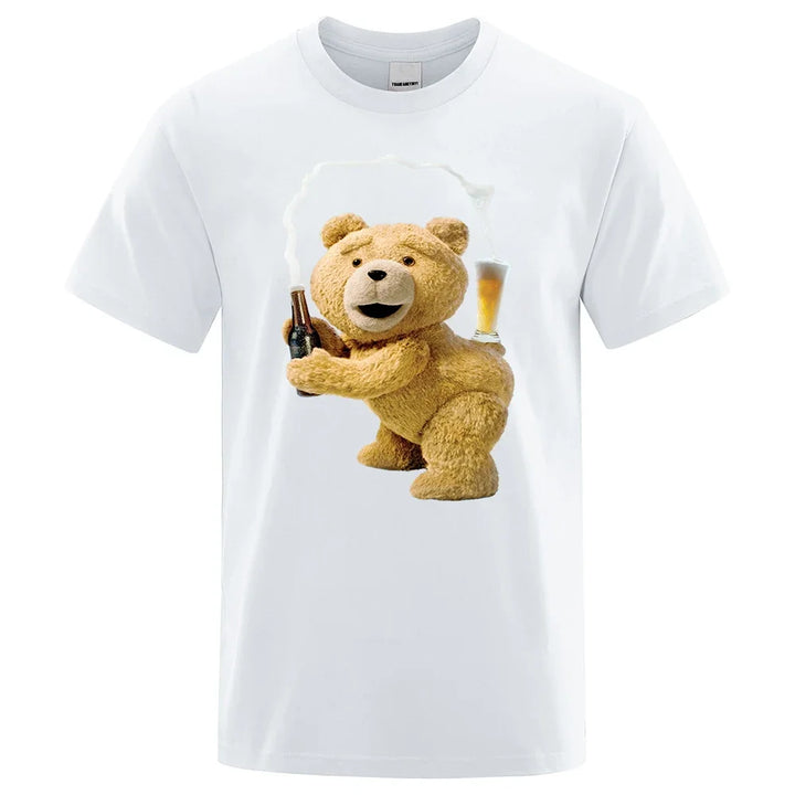 تيشيرت للجنسين بتصميم دب كرتوني - أزياء الشارع في الألفية الجديدة