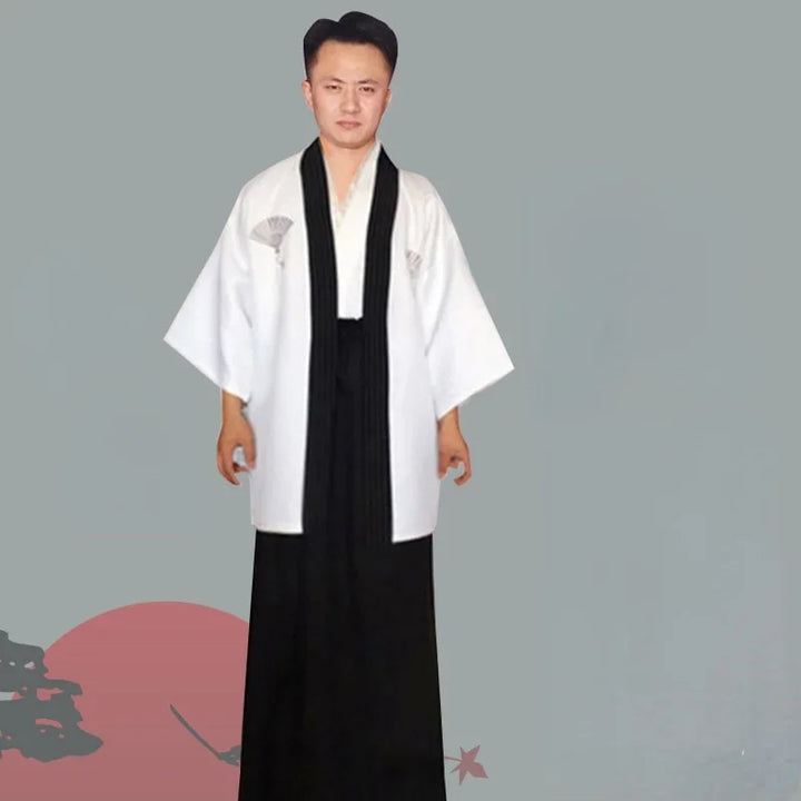 Japones Kimono Man Japanese Yukata Traditional Dress Vintage Male Yukata Stage Dance Costumes Samurai Clothing Asian Clothes