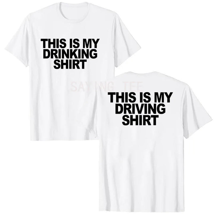This Is My Drinking Shirt and Driving Shirts Funny Quotes T-Shirt Letters Printed Sayings Graphic Tee Tops Short Sleeve Blouses