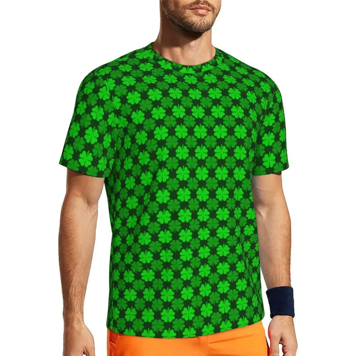 Sportswear T Shirt For Man Irish St Patricks Day T Shirts Hippie Green Plaid Summer Tees O Neck Streetwear Design Clothing Gift