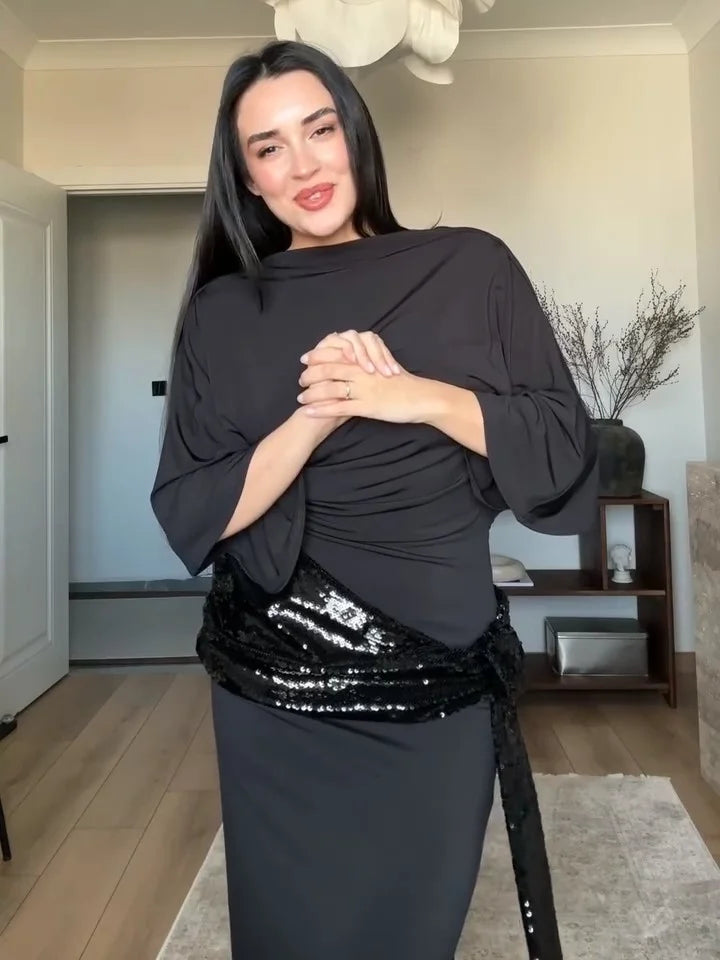 Women's Dresses Evening Dress Sexy Backless Formal Wear Elegant Party Sexy Clothes Velvet Backless Sleevele Midi Dress Gown Wear