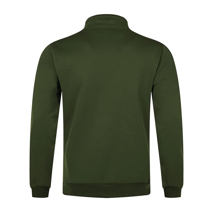 Men Sweatshirts Fall Spring Thicker Half Zip Pullover Hoody Solid Color Turtleneck for Male Outdoor