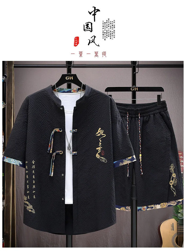 طقم قميص وشورت رجالي كاجوال - صيف 2025