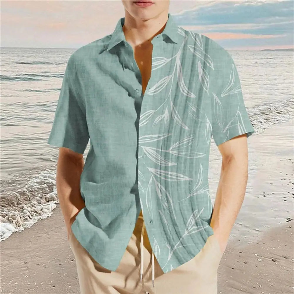Hawaiian Shirts For Men Short Sleeve Tops New Coconut Treeo Graphic 3d Shirt Fashion Streetwear 5XL Summer Clothing Men's Blouse
