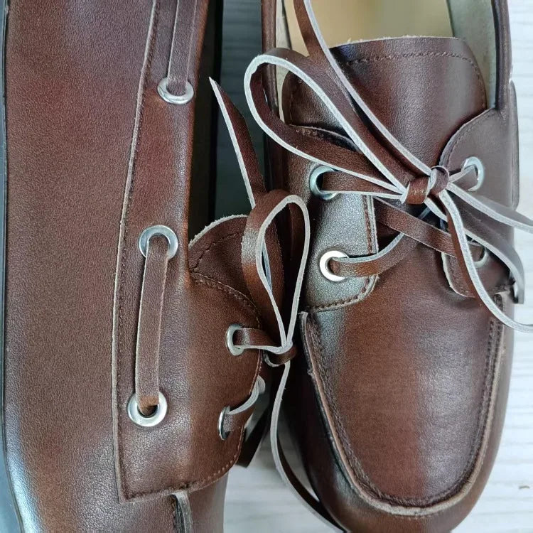 Women’s Leather Loafers – Soft-Soled Retro Spring/Autumn Shoes 2026