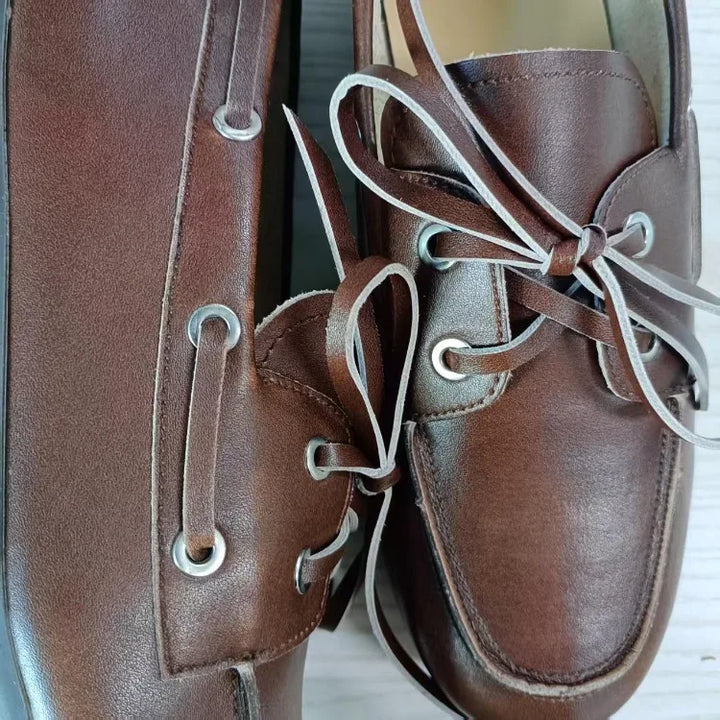 Women’s Leather Loafers – Soft-Soled Retro Spring/Autumn Shoes 2026